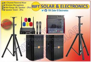 6 Channels Mixer - (2)Jbl Mid Speaker - Microphone Wireless - thumbnail 2