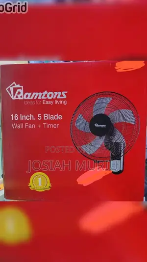 Ramtons 16-Inch Wall Fan With a Timer and Five Blades.