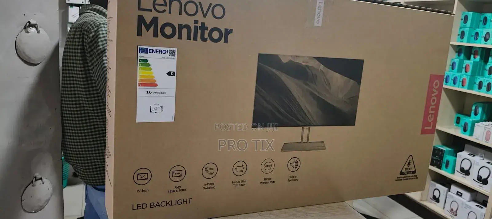 Lenovo L27i-4a 27" FHD Monitor, Integrated Speakers, Cloud Grey Color,
