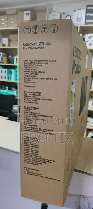 Lenovo L27i-4a 27" FHD Monitor, Integrated Speakers, Cloud Grey Color,
