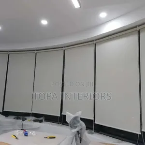 Modern White Blackout Office Roller Window Blinds