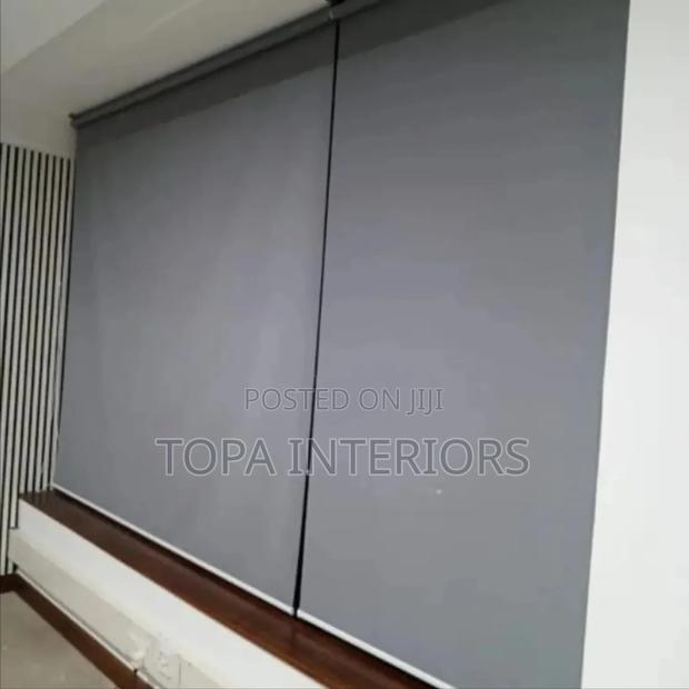 Grey Modern Blackout Adjustable Roller Window Blinds