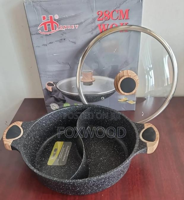Honhey Wok Granite Partitioned Cooking Pot - thumbnail 2