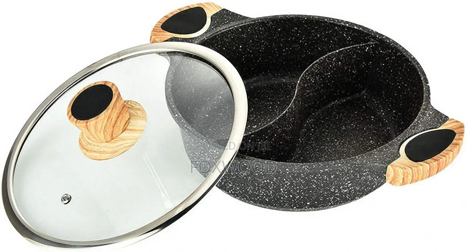 Honhey Wok Granite Partitioned Cooking Pot