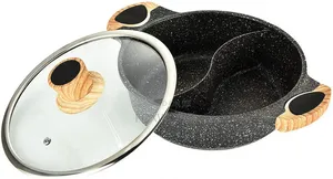 Honhey Wok Granite Partitioned Cooking Pot