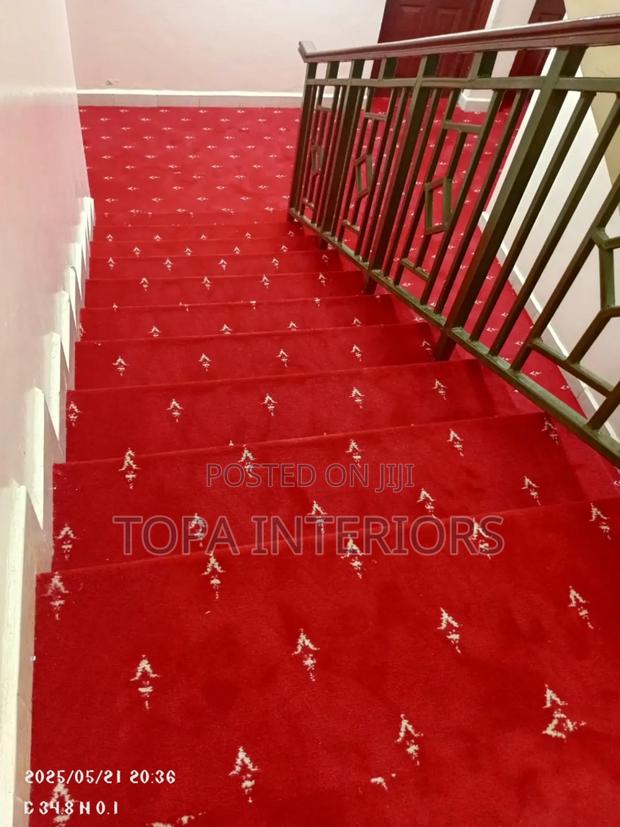 Executive Quality Flowered Red Wall to Wall Carpets