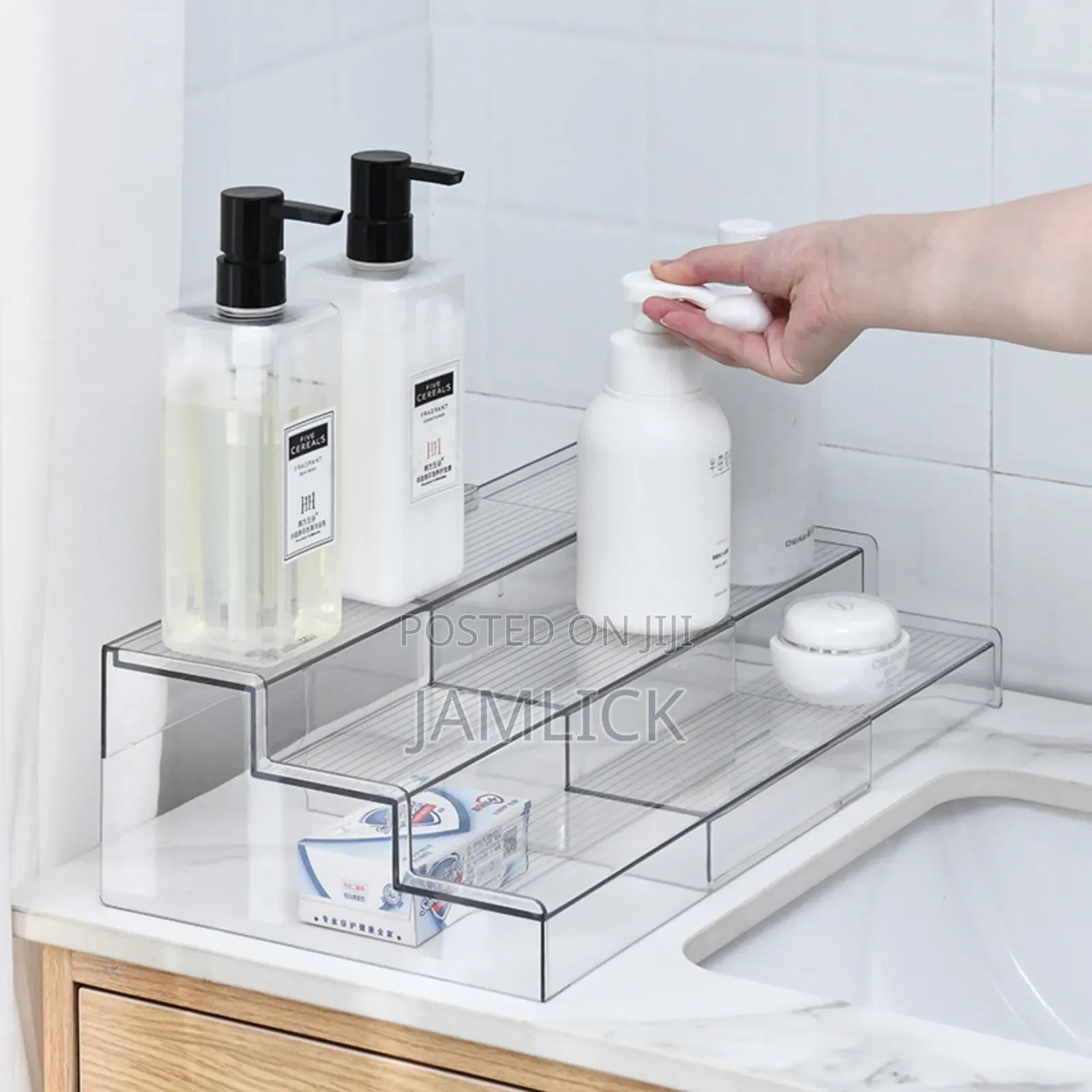-Tier Expandable Acrylic Rack – Cosmetic Spice Organizer - Av