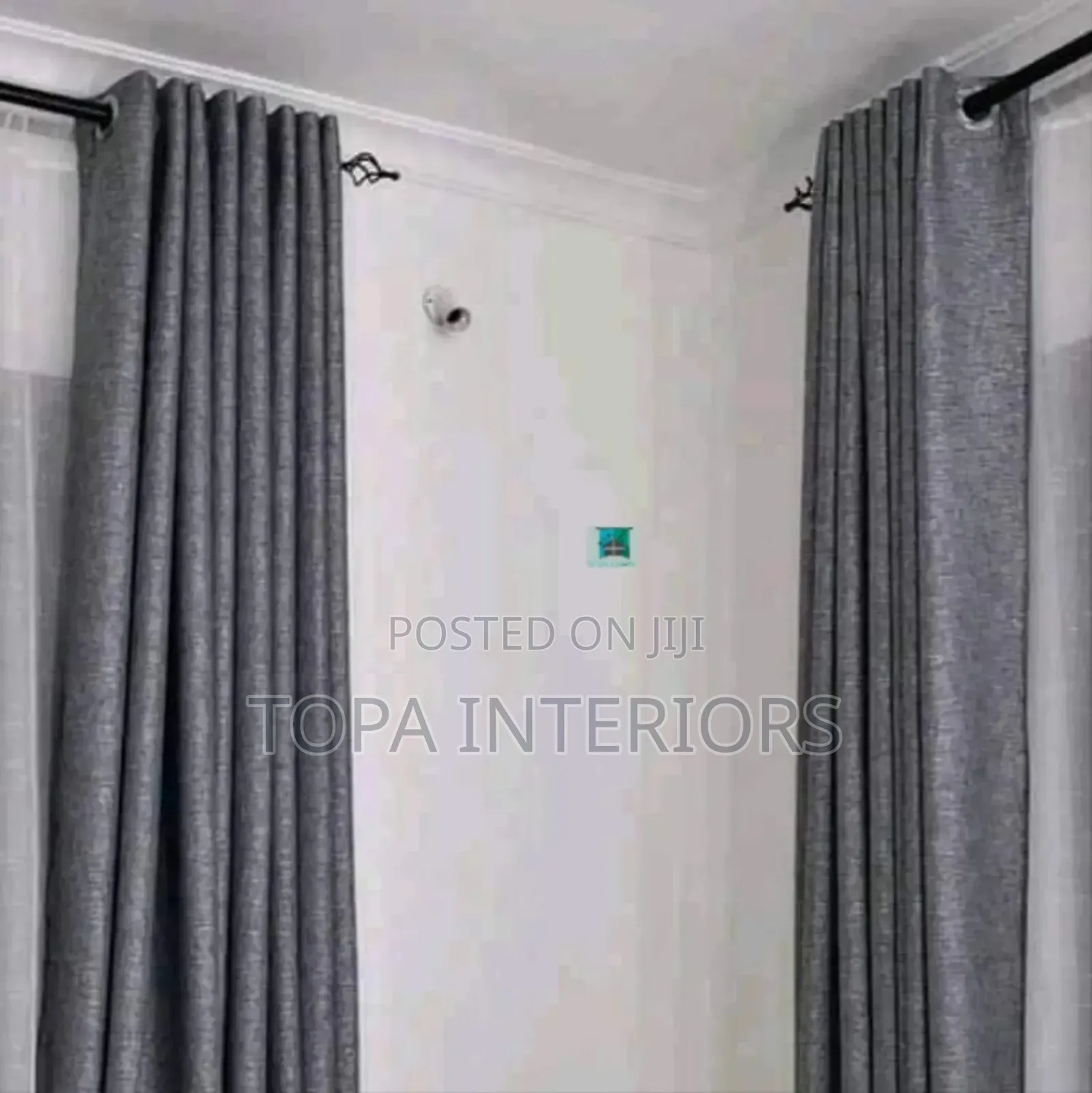 Dark Grey Linen Fabric Curtains for Living Room
