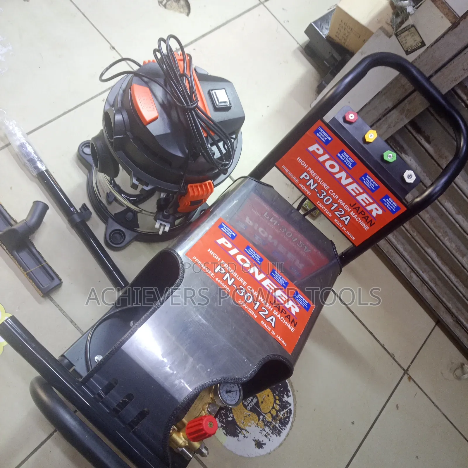 Pioneer 4400psi Electric Car Wash+20l Vacuum Cleaner
