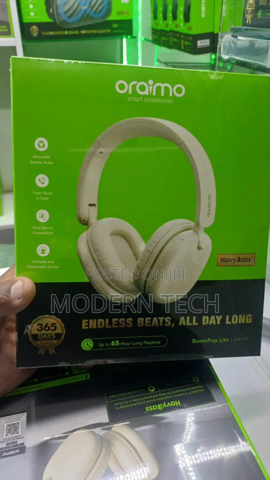 Oraimo Boompop Lite Enc Over-Ear Wireless Headphones