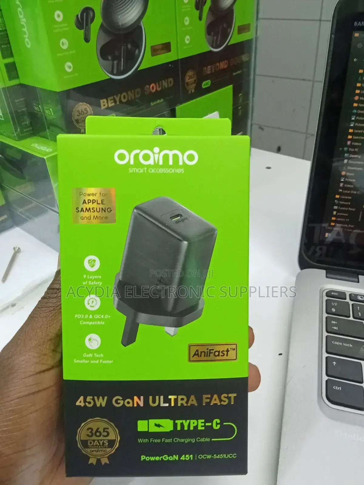 Oraimo 45w Gan Ultra Fast Wall Charger With Type C to C Cable
