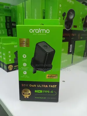 Oraimo 25w Gan Ultra Fast Phone Wall Charger With Type C to C Cable