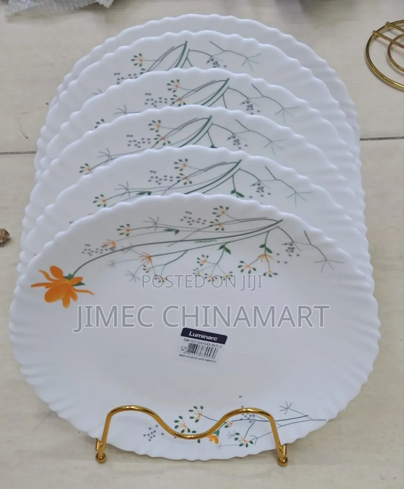Set of 6 Luminarc Ziva Peach Plates