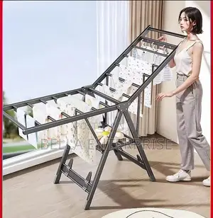 Foldable Clothes Drying Rack Floorstanding Home Indoor Clothes Hanging
