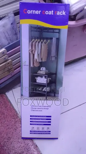 Multifunctional Metallic Corner Coat Hanging Rack