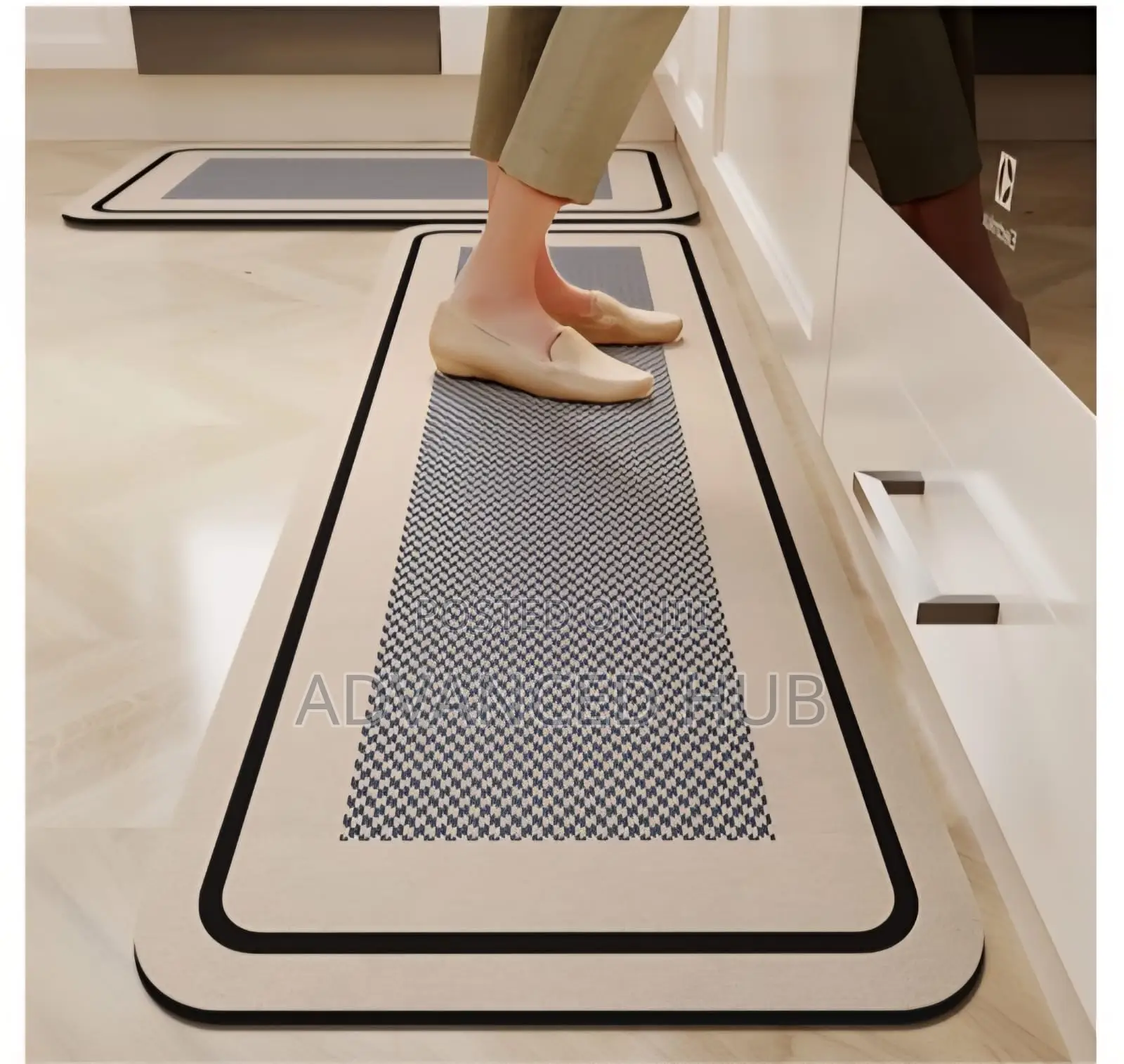 2pc Rubber Bottom Antislip Kitchen Mats