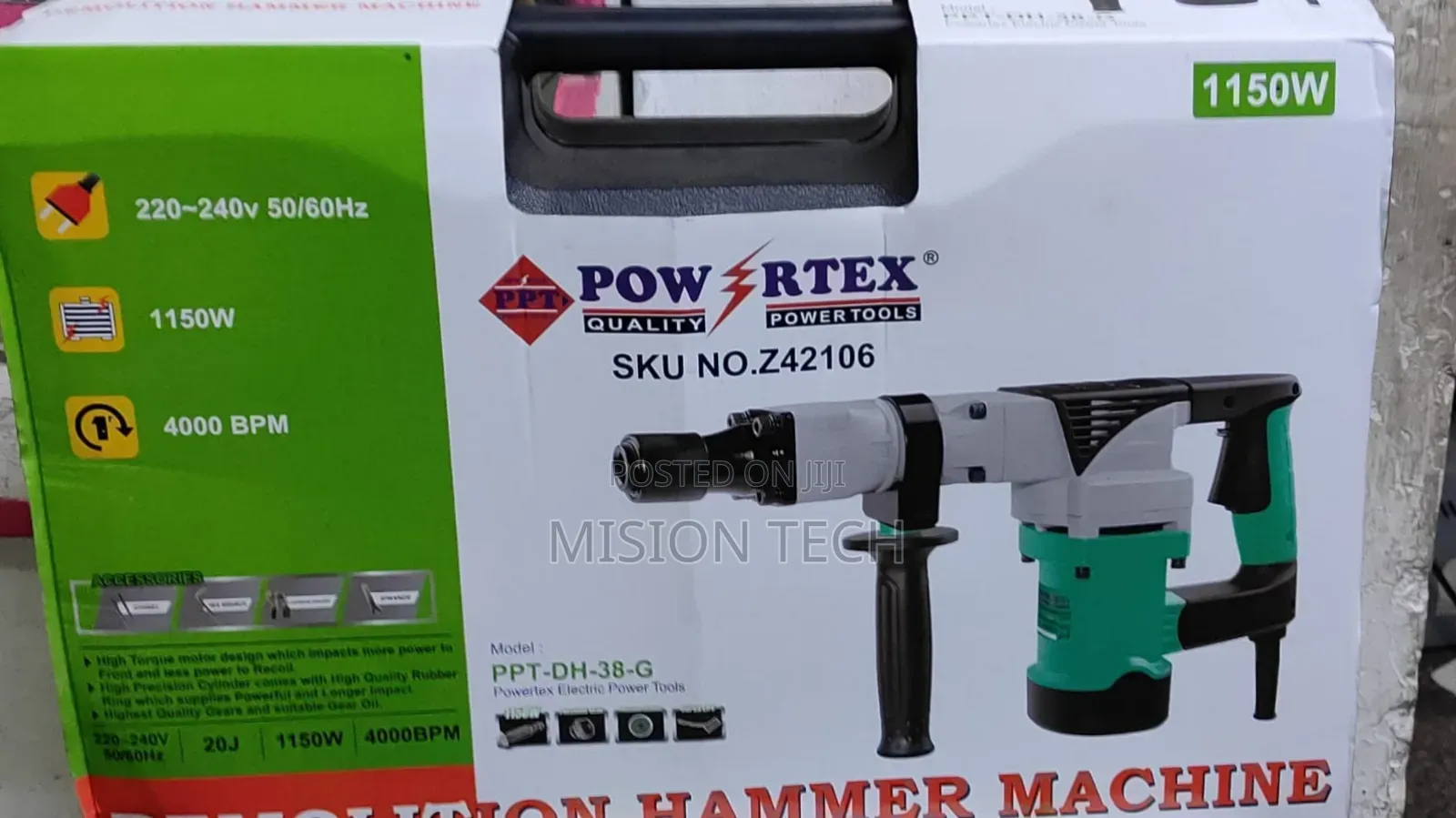 Powertex Demolition Hammerdrill
1150 Watts** 