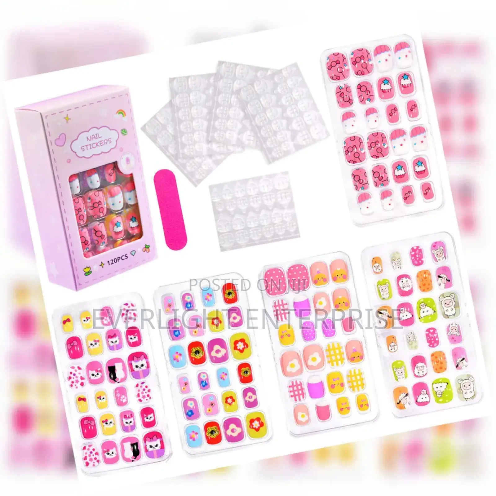 Kids Cartoon Pattern Wearing Fake Nails