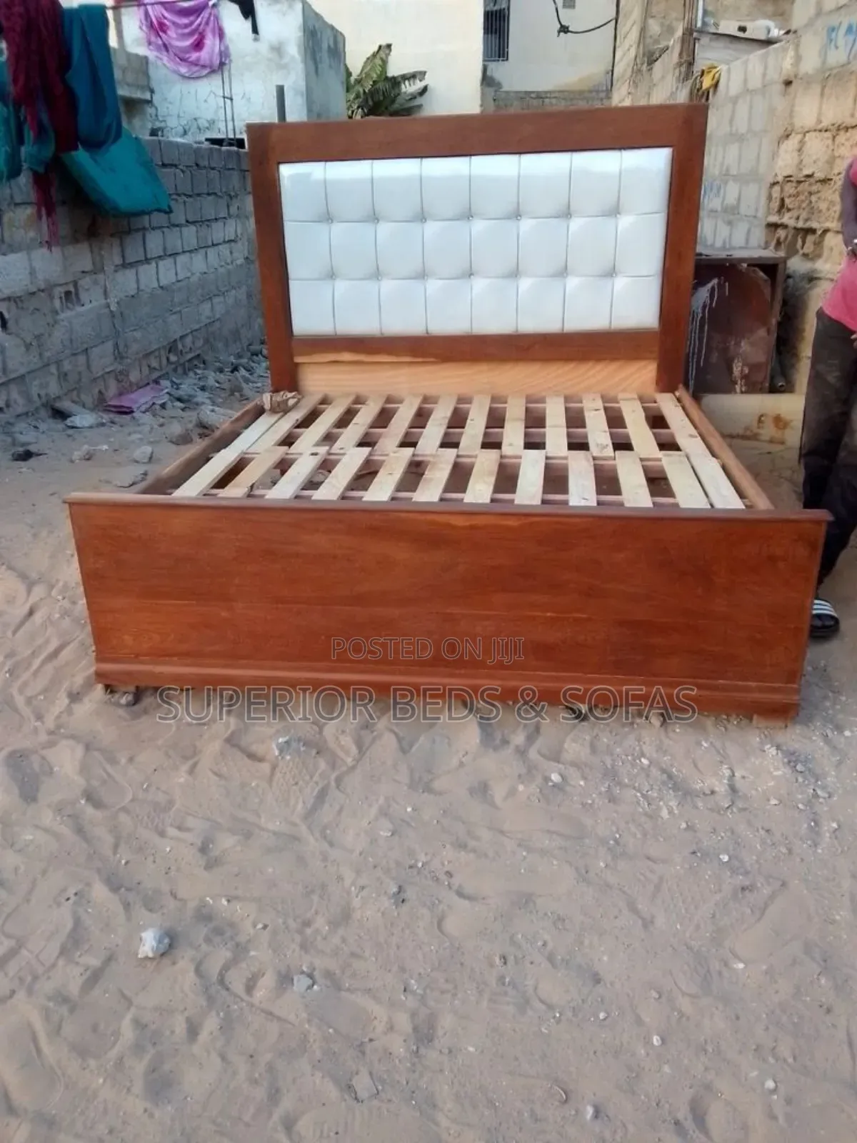 Upholstered Panel Wooden Bed