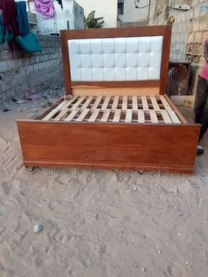 Upholstered Panel Wooden Bed