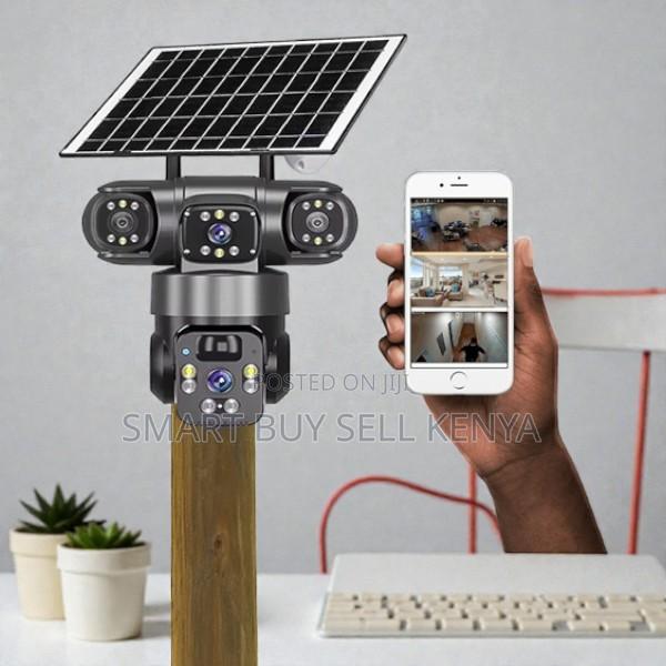 V380 Pro 20mp 4g PTZ Colored Night Vision Triple Lens Solar Camera