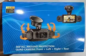 360° Quad Camera Car Dash Cam Full Hd Front Left Right Rear Recording