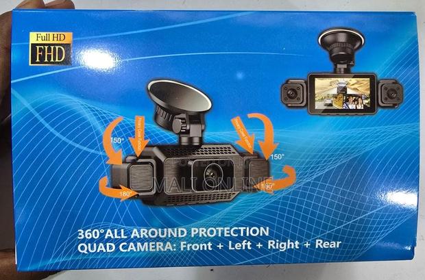 360° Quad Camera Car Dash Cam Full Hd Front Left Right Rear Recording