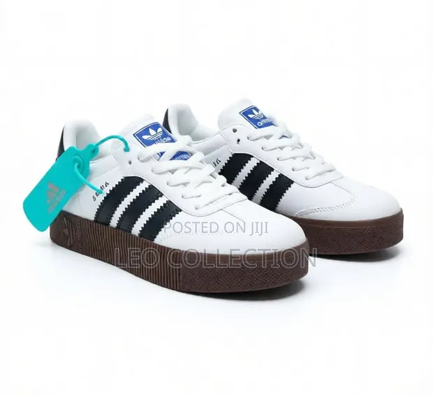 adidas gazelle silver green womens Two-Tone Samba Sneakers – Chocolate Shoe Boutique main image 0
