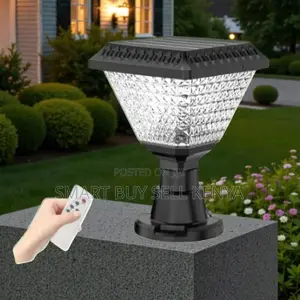 Solar Led Outdoor Post Lamp With Diamond Crystal Design