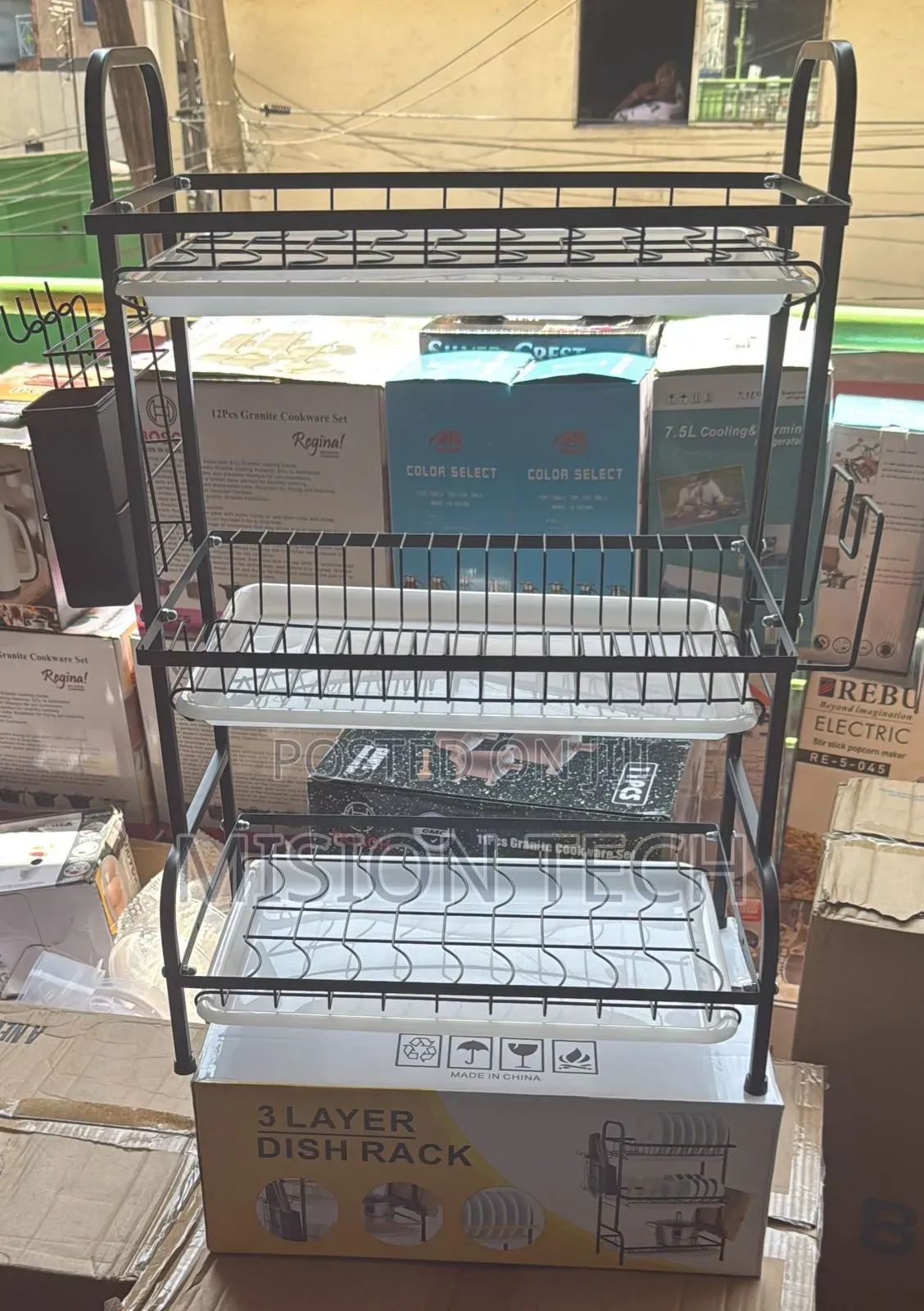3-Tier Metallic Dish Rack* 