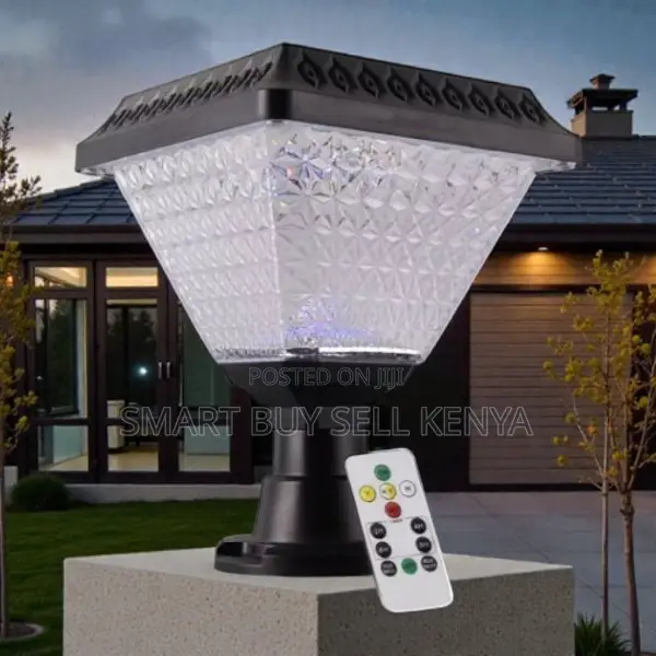 Outdoor Solar Led Post Light With Elegant Crystal Cover