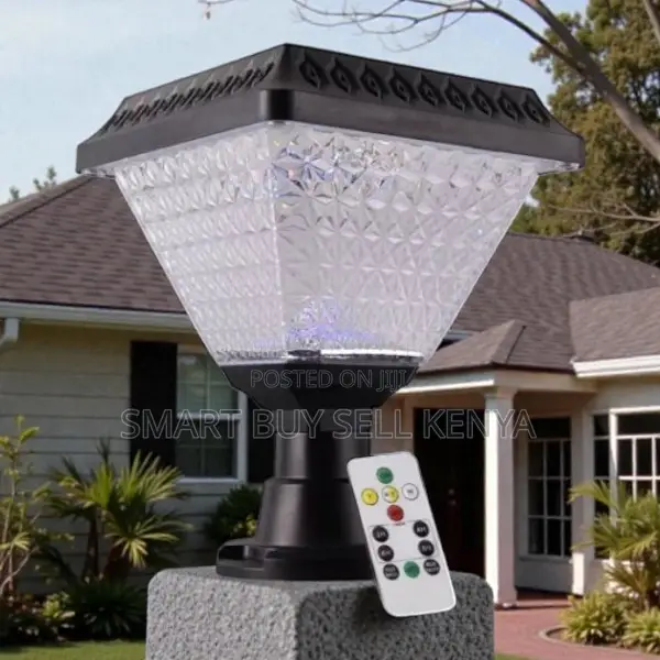 Waterproof Solar Led Fence Post Light With Crystal Shade