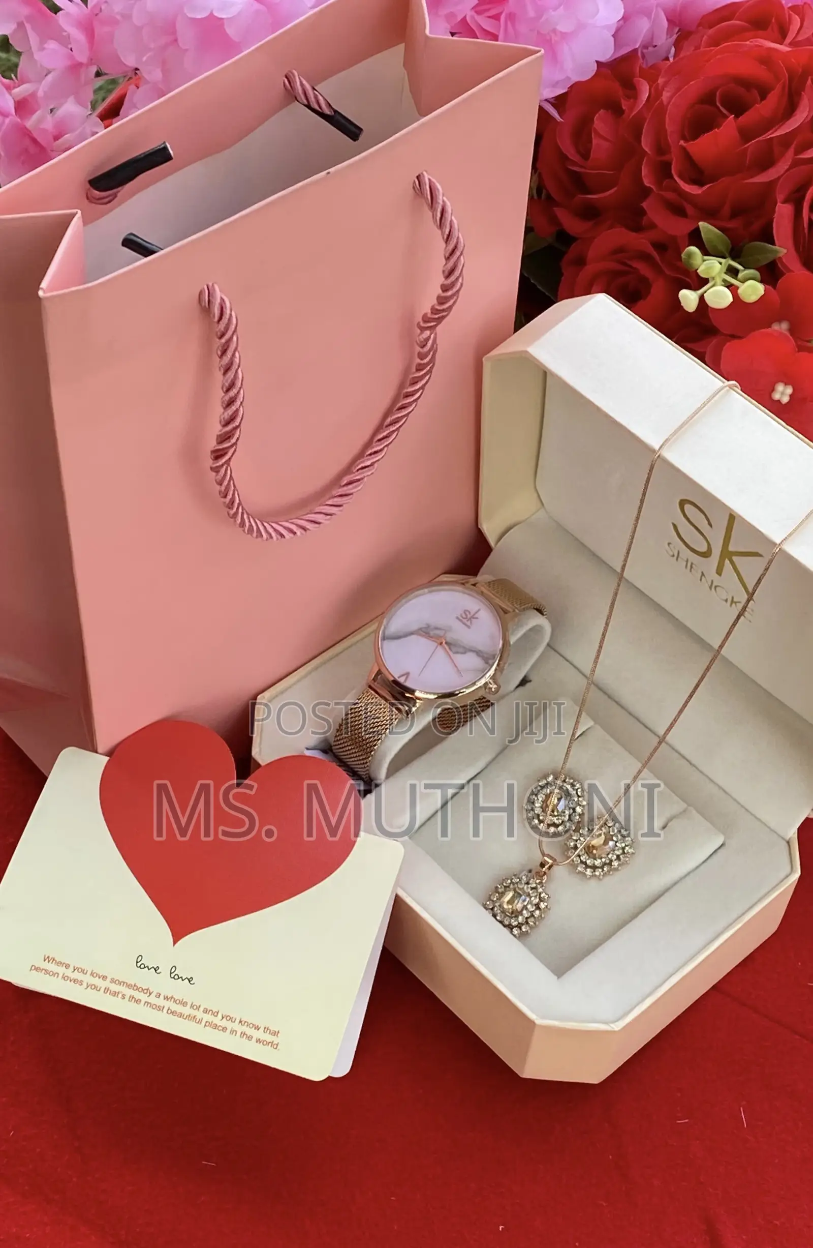 I Love You Teddy B/ Watch Accessories Ladies Gift Set 