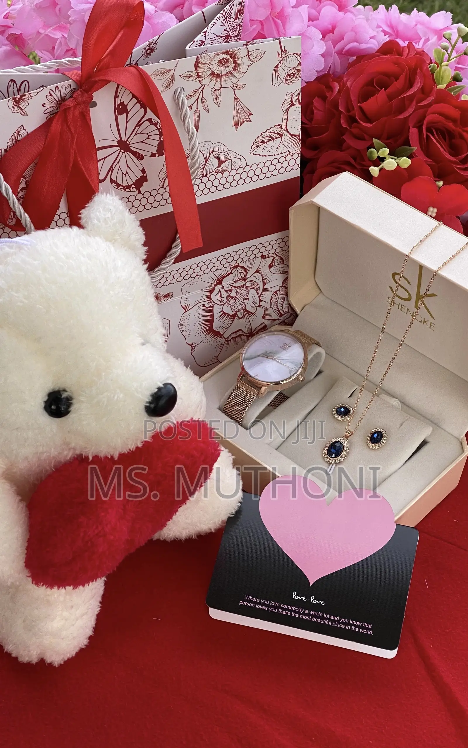 I Love You Teddy B/ Watch Accessories Ladies Gift Set 
