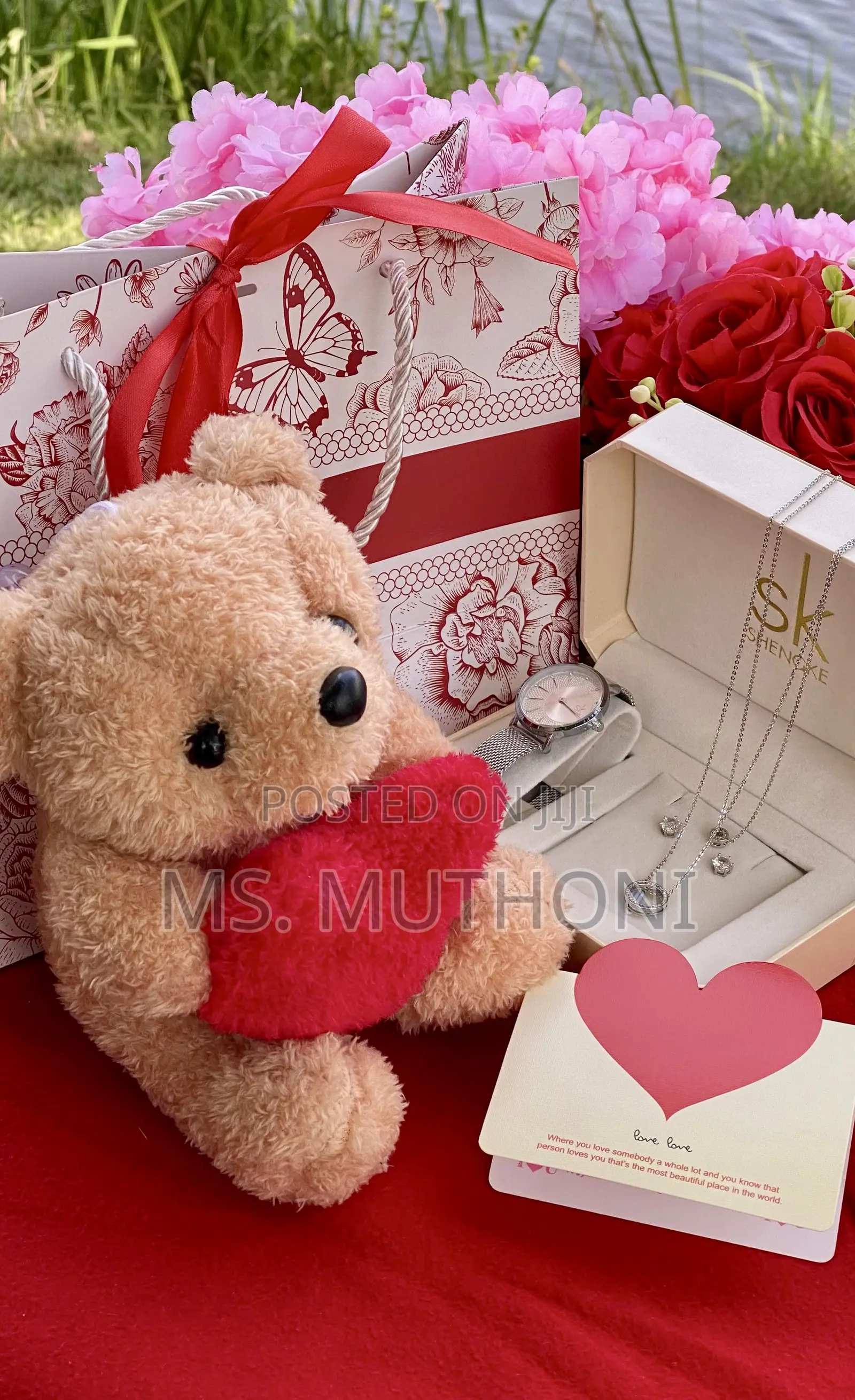 I Love You Teddy B/ Watch Accessories Ladies Gift Set 