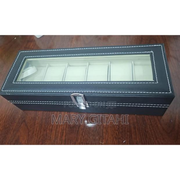 Soft Leather 6 Watch Box Organizer