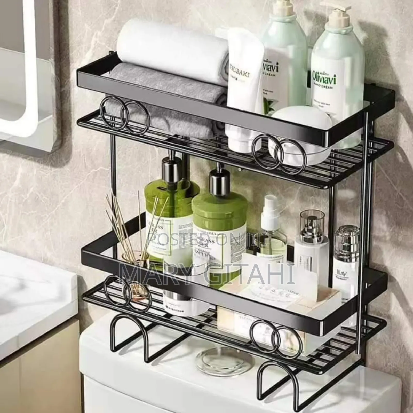 Metal Bathroom Storage Shelf Toilet Organizer Rack