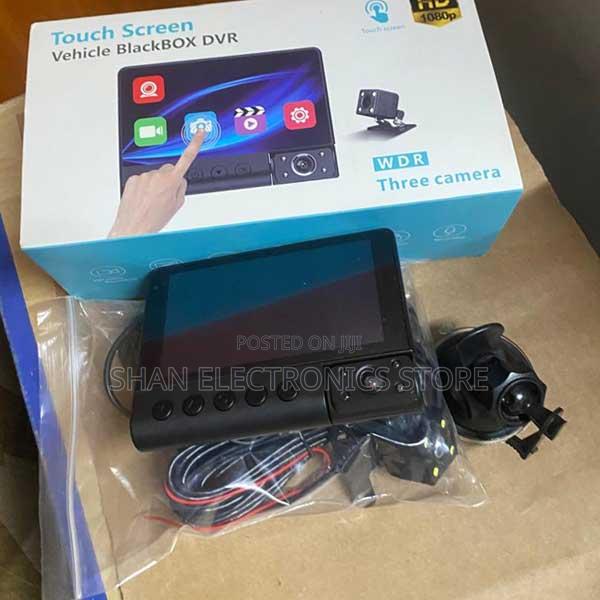 C12 Dash 3 Cameras Touch Screen Car DVR With Front Rear Side Recording