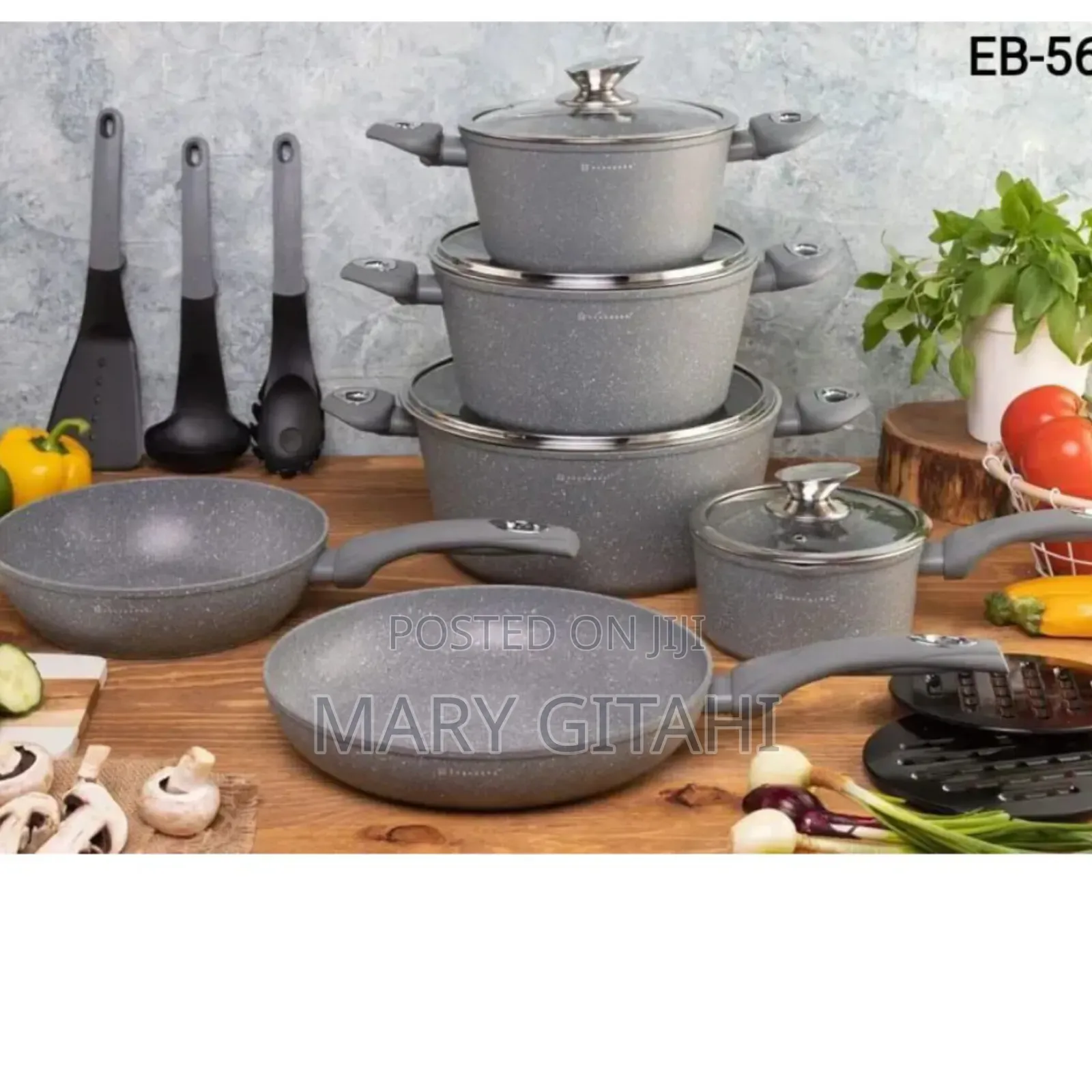 Edenburg 15pc Cookware Set(Grey
