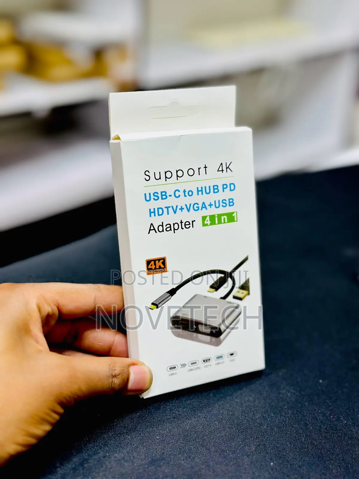 Usb C 4-in-1 Multiport Adapter (4k Hdmi, Usb-c For Laptop, Macbook