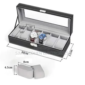 Soft Leather 6 Watch Box Organizer