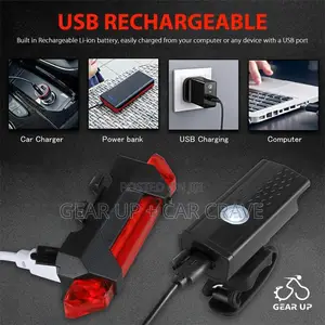 Bicycle Front Rear Light Set
