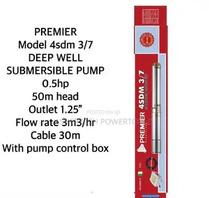 Premier Model 4sdm 3/7 Deep Well Submersible Pump.