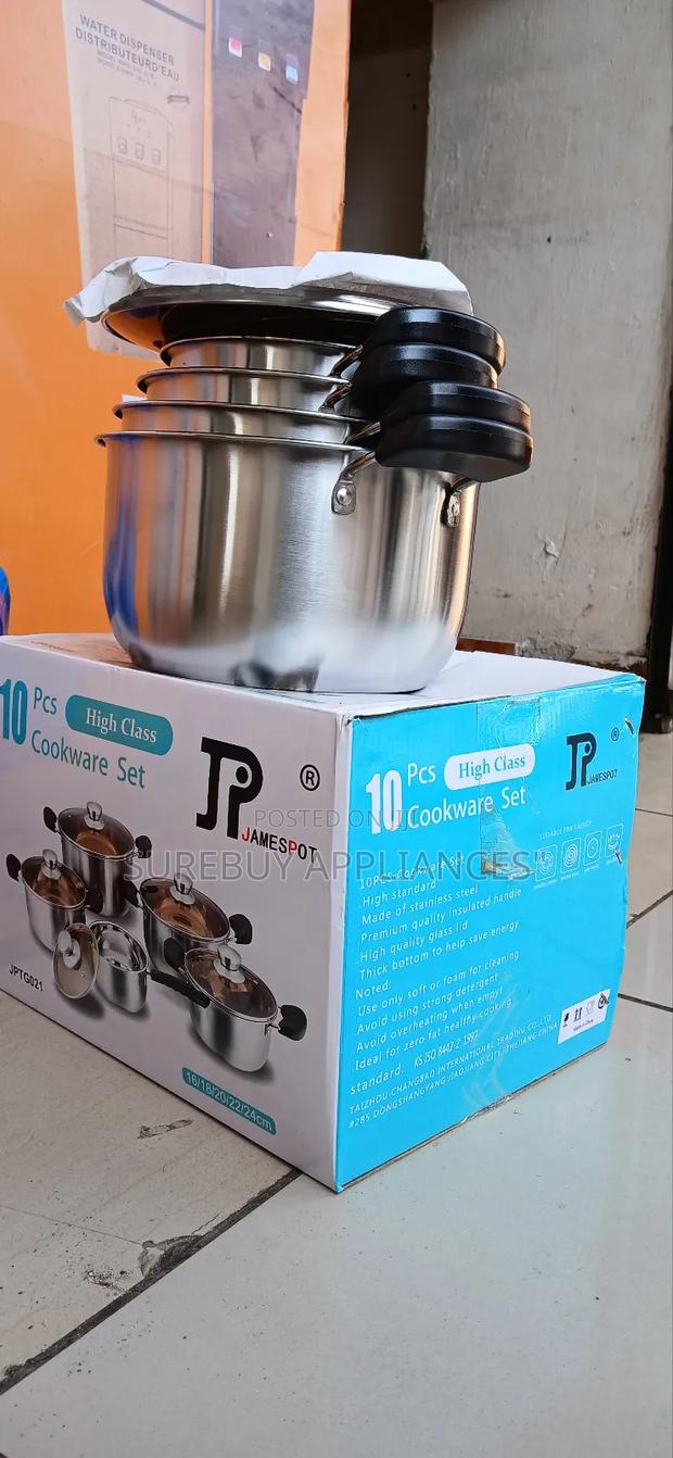 Jp 10pcs Premium Stainless Steel Cooking Pots Set With Lids