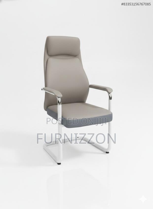 Grey Leather PVC Office Meeting Chair