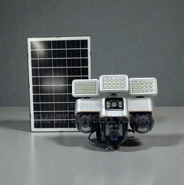 12mp 4g PTZ Rotating Triple Lens Mobile View Cam With Solar Floodlight