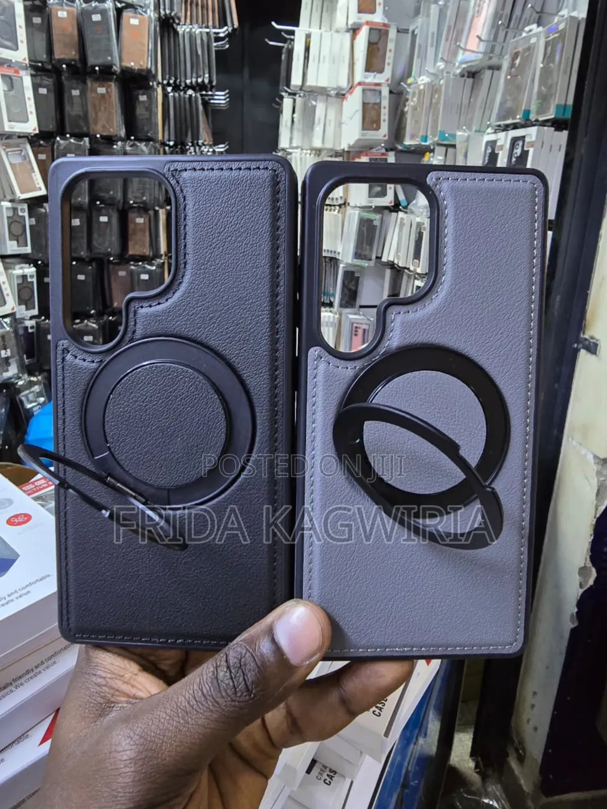 Samsung S25 Ultra Leather Case With 3600 Rotating Magnetic Stand