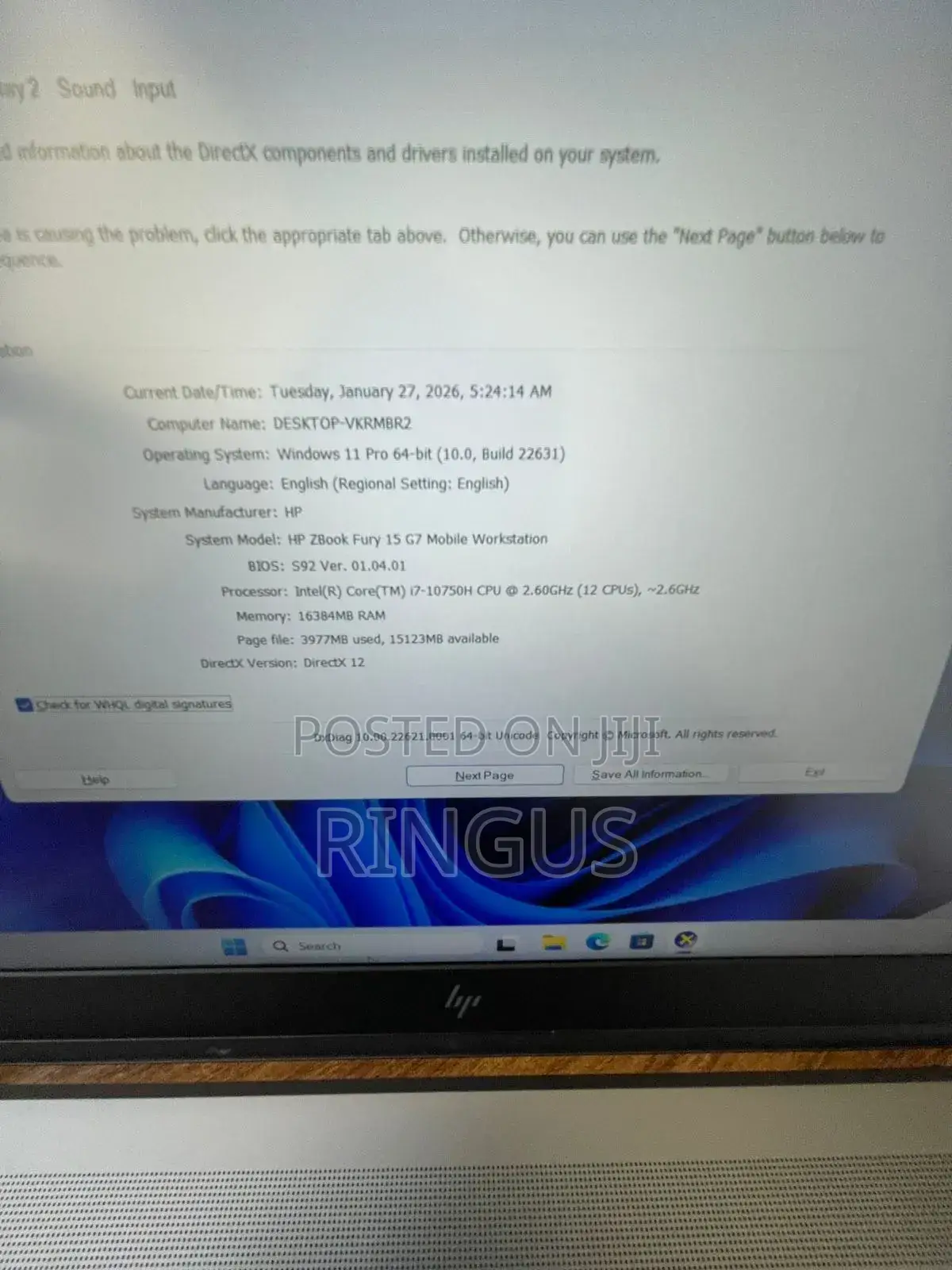 Laptop HP Zbook Fury 15 G7 16GB Intel Core i7 SSD 512GB