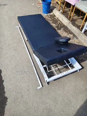Foldable Black and White Massage Bed With Adjustable Head