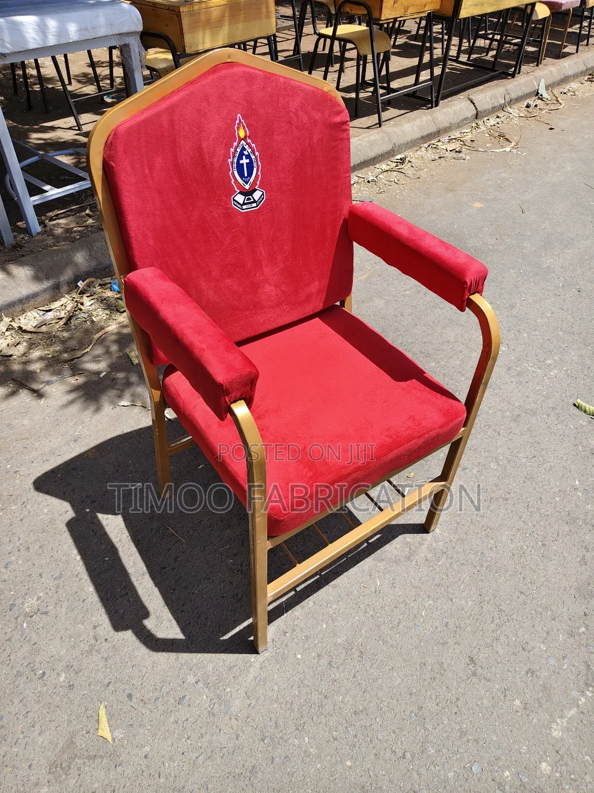 Church Seats With Armrest and Logo Print